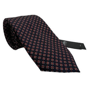 Hugo Boss Traveler Silk Neck Tie Geometric Navy Red 7.5 cm | 3"